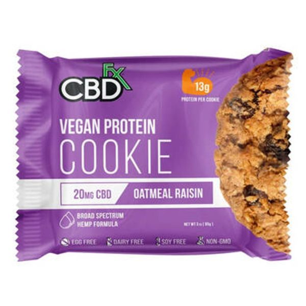 CBD Edibles - Vegan Protein Oatmeal Raisin CBD Cookie - 20mg - By CBDfx