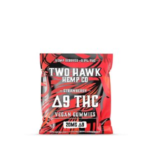 Two Hawk Hemp Co. - Delta 9 Edible - Vegan Gummies - Strawberry - 5mg-10mg