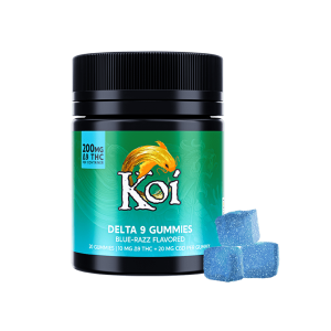 Koi CBD - Delta 9 Edible - CBD:D9 2:1 Gummies - Blue Razz - 30mg