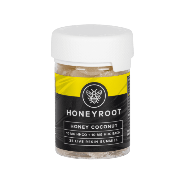 HoneyRoot Wellness - HHC Edible - HHC:HHCO Live Resin Gummies - Honey Coconut - 20mg