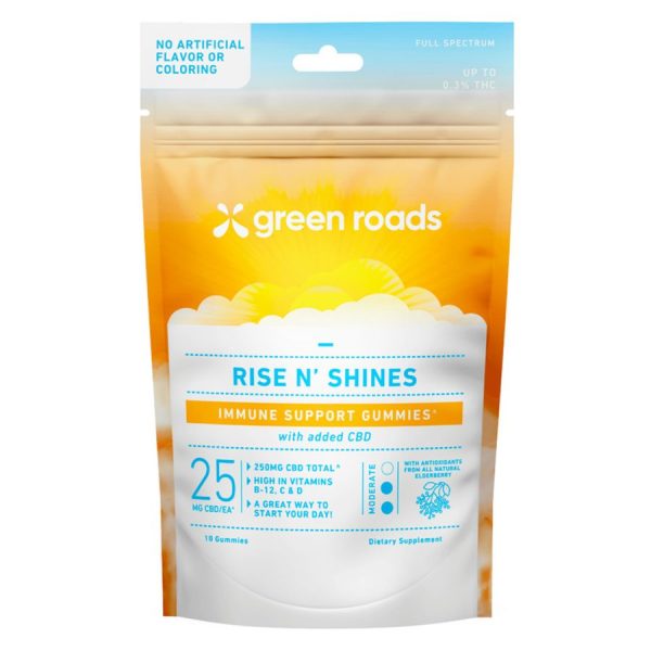 Green Roads - CBD Gummies - Rise N Shine Immune Support + Vitamin D - 25mg