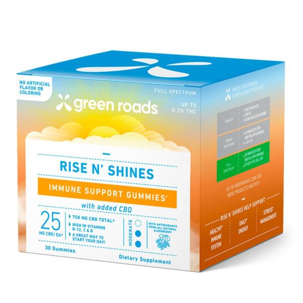 Green Roads - CBD Gummies - Rise N Shine Immune Support + Vitamin D - 25mg