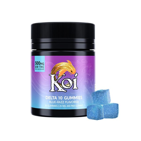 THC Gummies - Delta 10 Gummies - Blue Razz - 25mg - By Koi CBD