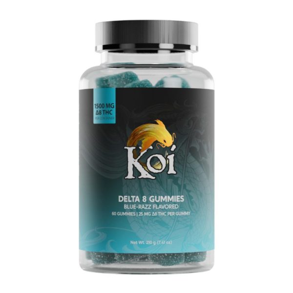 THC Gummies - Blue Razz Delta 8 Gummies - 25mg - By Koi CBD